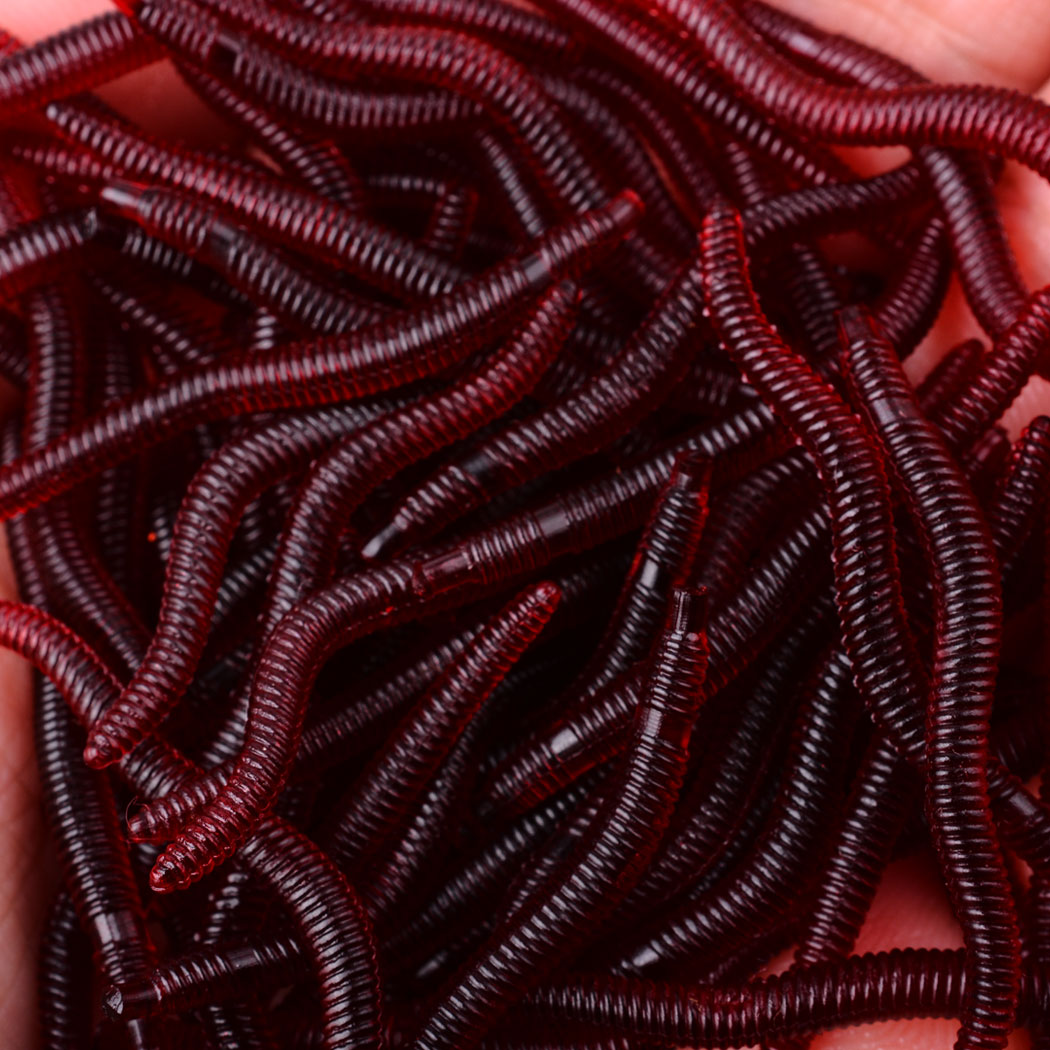 Aglaonema Red - Señuelo suave de gusano rojo realista,