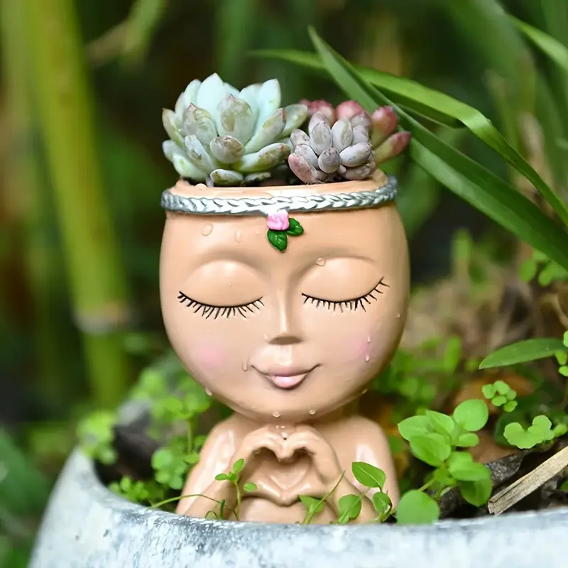 Maceta de resina con forma de  - Echeveria Succulent reseña y precio